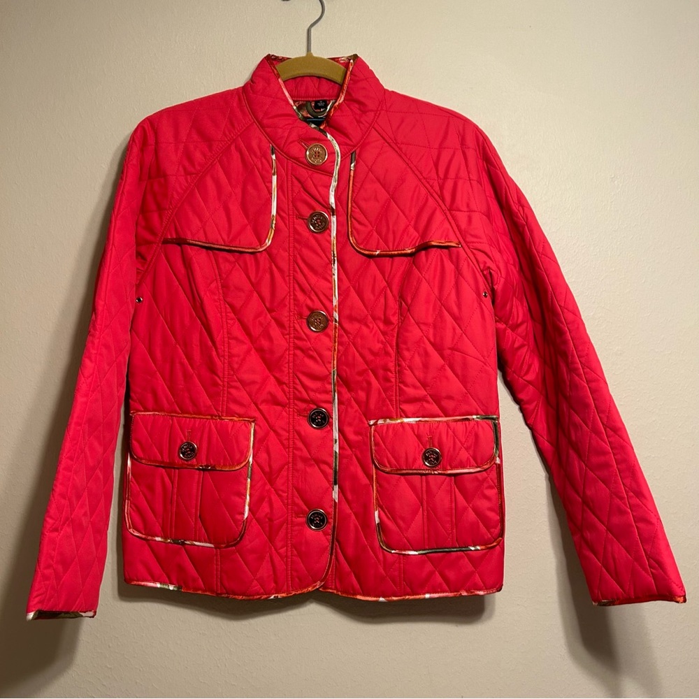 Pamela McCoy Mist Quilted-looking Jacket Pink Size‎ M